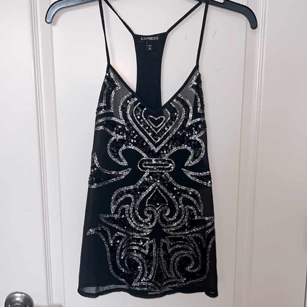 Black Sequence tank top size XS from Express